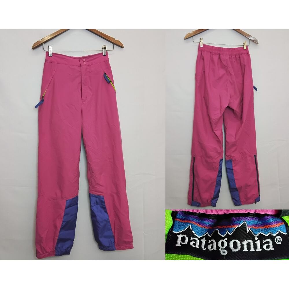 Patagonia Snow Pants Women's S Pink/Blue Vintage Made In USA #W4865